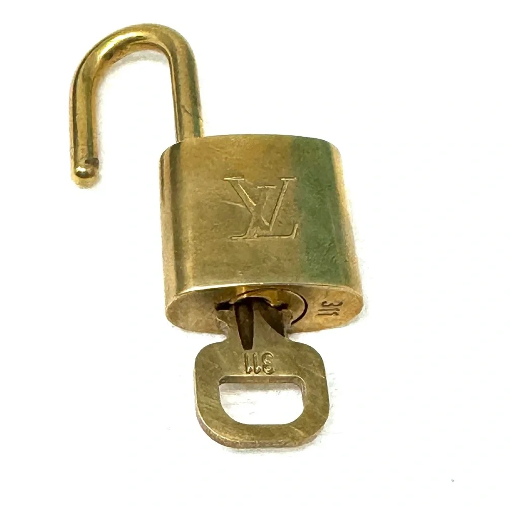 Authentic Louis Vuitton Gold Lock & Key Brass Number 311